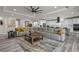 Large living room with modern furnishings, open to the kitchen and featuring access to the dining area at 5927 Villa Loma St, Las Vegas, NV 89148