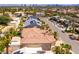 Areal view showcasing an expansive home in a neighborhood, with solar panels at 7250 Birkland Ct, Las Vegas, NV 89117