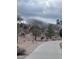 Community walking path with desert landscape, homes, and snowy mountains in the background at 9517 Mountainair Ave, Las Vegas, NV 89134