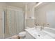 Modern bath featuring tub-shower combo, updated vanity, and neutral finishes at 10001 Peace Way # 2322, Las Vegas, NV 89147
