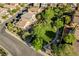 Birds eye view showcasing a home with a private green space, and its proximity to the neighborhood street at 1013 Brinkman St, Las Vegas, NV 89138