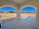 Covered patio with picturesque views of the surrounding desert landscape at 1131 Lupin St, Pahrump, NV 89048