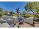 Inviting front porch with comfortable seating, perfect for relaxing outdoors at 169 Pioneer Peak Pl, Las Vegas, NV 89138