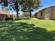 Expansive lawn area with mature trees providing ample shade at 1866 Camino Verde Ln, Las Vegas, NV 89119