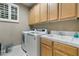 Functional laundry room with ample counter space, built-in cabinets, and modern appliances at 2837 Turtle Head Peak Dr, Las Vegas, NV 89135