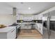 Contemporary kitchen featuring stainless steel appliances, white cabinets, and stylish countertops at 321 Oil Lantern Ln, Las Vegas, NV 89145