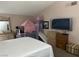 Bedroom featuring a queen bed with a headboard, plush carpet and play tent at 6208 Mandarin Dr, Las Vegas, NV 89108