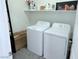 Functional laundry room with modern washer and dryer, shelving, and ample space for laundry tasks at 7468 Wellfleet Bay Ave, Las Vegas, NV 89179