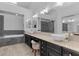 Elegant bathroom with double vanity, soaking tub, granite countertops, and stylish fixtures at 7627 Boca Raton Dr, Las Vegas, NV 89113