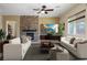 Comfortable living room with a stone fireplace, plush sofas, and modern decor at , Las Vegas, NV 89131