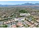 Aerial view highlights the home's location near North Tower Park and the address at 11253 Revelry Lane at 11253 Revelry Ln, Las Vegas, NV 89138