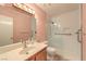 Bright bathroom with a walk-in shower, modern fixtures, and accessible design for comfort and convenience at 1201 N Buffalo Dr # 202, Las Vegas, NV 89128