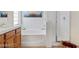 Bathroom featuring a soaking tub and a glass enclosed shower at 2366 Brockton Way, Henderson, NV 89074