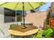 Comfortable patio with shaded dining area, plants, and contemporary decor at 2530 Catallo St, Henderson, NV 89044