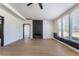 An open concept living room that features a striking fireplace and lots of natural light at 5617 Alfred Dr, Las Vegas, NV 89108