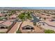 Aerial view of the home and neighborhood showing the landscaping and surrounding houses at 7816 Glowing Peak St, Las Vegas, NV 89131