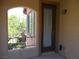 Cozy outdoor balcony with decorative railing and views of the surrounding landscape at 11832 Arenoso Dr, Las Vegas, NV 89138