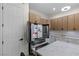 Modern kitchen with stainless steel refrigerator and a two-tone cabinet design at 17 Winding Rd, Henderson, NV 89052