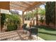 Backyard features a patio, artificial turf, and well manicured plants at 1839 Thunder Mountain Dr, Henderson, NV 89012