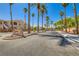Entrance view of the community with mature palm trees and lush landscaping at 1881 W Alexander Rd # 1092, North Las Vegas, NV 89032
