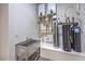 This utility room offers an efficient sink, water filtration, and water heating system, designed for modern convenience at 2017 Slow Wind St, Las Vegas, NV 89134
