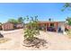 Backyard featuring a tree, a brick path, and the rear of the building at 3212 Osage Ave, Las Vegas, NV 89101