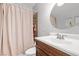 Bathroom featuring a vanity sink with a white countertop and a shower with a curtain at 3212 Osage Ave, Las Vegas, NV 89101