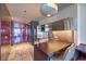 This modern, compact kitchen features stainless steel appliances and a stylish dining area at 4381 W Flamingo Rd # 1905, Las Vegas, NV 89103