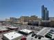 Scenic city view showcasing a mix of hotels, roads, and urban landscape under a clear sky at 4471 Dean Martin Dr # 1104, Las Vegas, NV 89103