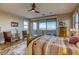 Bright primary bedroom with access to a private balcony at 6570 Aurora View St, Las Vegas, NV 89135