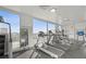 Bright gym featuring modern treadmills and an exit door with views of the city skyline at 900 Las Vegas Blvd # 912, Las Vegas, NV 89101