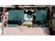 Aerial view of pool and patio featuring covered areas for shade at 2279 Pacini Ct, Henderson, NV 89052