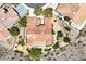 Bird's-eye view of a luxury home featuring a well-maintained tile roof and manicured landscaping at 2899 Brook Trout Ct, Henderson, NV 89052