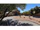 Serene backyard with desert landscaping, mature trees, and privacy fencing, ideal for relaxing or entertaining at 4732 S Adriano Way, Pahrump, NV 89061