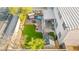 The aerial view of the backyard reveals a well designed outdoor area perfect for outdoor fun and relaxation at 7032 Wonderberry St, Las Vegas, NV 89131