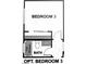 Bedroom 3 floorplan rendering with attached bath and optional shower at 879 Klamath Springs St, Henderson, NV 89011