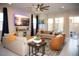 Bright and airy living room with comfortable seating and access to the outdoor patio at 879 Klamath Springs St, Henderson, NV 89011