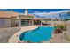 Inviting backyard pool and covered patio, perfect for outdoor entertaining at 9337 Quail Ridge Dr, Las Vegas, NV 89134