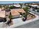 Aerial view of home with a red tiled roof in a suburban neighborhood at 11009 Summers End Ave, Las Vegas, NV 89134