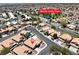 An aerial view shows the property's location in a lovely neighborhood close to Monte Vista Park at 1613 Glenrosa Dr, North Las Vegas, NV 89031