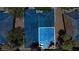 Birds-eye view of home with unique blue tiled roof and proximity to mature landscaping at 2124 Willowbury Dr # D, Las Vegas, NV 89108