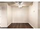 Compact dining room with hardwood floors and ceiling fan at 2606 Durango Dr # 181, Las Vegas, NV 89117