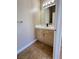 Compact half bathroom with a sink, vanity, and neutral wall color at 3679 Funston Way, Las Vegas, NV 89129