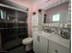 A charming bathroom with updated counters and fixtures that would please any homeowner at 4823 El Tesoro Ave, Las Vegas, NV 89121