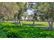 Lush green space with mature trees, well-maintained lawn, and attractive landscaping creating a park-like setting at 572 Tam O Shanter, Las Vegas, NV 89109