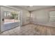 The dining area features a sliding glass door leading to the backyard, allowing for seamless indoor-outdoor living at 6377 W Haleh Ave, Las Vegas, NV 89141