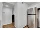 Kitchen area with stainless steel refrigerator at 7950 W Flamingo Rd # 1042, Las Vegas, NV 89147