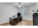 Office/bedroom with desk, ceiling fan and natural light at 7950 W Flamingo Rd # 1042, Las Vegas, NV 89147