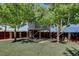 This backyard features a treehouse, green grass and mature shade trees at 12992 State Hwy 160, Las Vegas, NV 89161