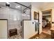 Bathroom showcases a modern shower, glass enclosure, and custom tile at 12992 State Hwy 160, Las Vegas, NV 89161